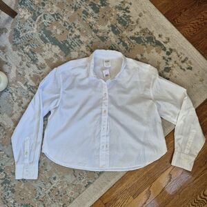 GAP Cropped Button Down Sz S